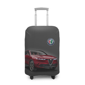 Чехол для чемодана 3D с принтом Alfa Romeo в Рязани, 86% полиэфир, 14% спандекс | двустороннее нанесение принта, прорези для ручек и колес | alfa romeo | car | italy | prestige | автомобиль | альфа ромео | италия | престиж