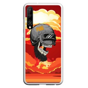 Чехол для Honor P30 с принтом PUBG Skull в Рязани, Силикон | Область печати: задняя сторона чехла, без боковых панелей | Тематика изображения на принте: action | battle | battleground | battlegrounds | chicken dinner | game | games | mmo | player | pubg | royal | royale | skull | spetcnaz | spetsnaz | steam | unknown | батл | баттл | в шлеме | игра | онлайн | роял | рояле | спецназ | спецназа | 