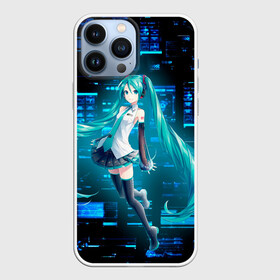 Чехол для iPhone 13 Pro Max с принтом Miku в матрице в Рязани,  |  | anime | girl | hatsune | miku | system | vocaloid | vr | аниме | взлом | виртуальная | вокалойд | волосы | девушка | длинные | косички | манга | мику | певица | помехи | системы | хатсуне | хатцуне | хацунэ