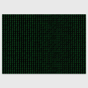 Поздравительная открытка с принтом Бинарный код в Рязани, 100% бумага | плотность бумаги 280 г/м2, матовая, на обратной стороне линовка и место для марки
 | Тематика изображения на принте: 1 и 0 | binary | computer | green | matrix | programming | stream | streaming | system | бинарный | буквы | двоичная | двоичный | единицы | зеленые | код | кода | компьютерный | матрица | нули | поток | программирование | символы