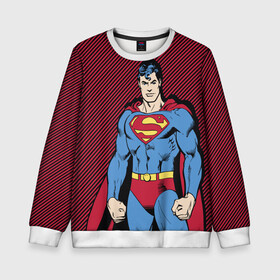 Детский свитшот 3D с принтом I am your Superman в Рязани, 100% полиэстер | свободная посадка, прямой крой, мягкая тканевая резинка на рукавах и понизу свитшота | man | steel | superman | vdzajul | супермен | супермэн