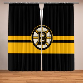 Фотошторы с принтом BOSTON BRUINS NHL в Рязани, Блэкаут (светозащита 90%) / Габардин (светозащита 40% | 2 полотна шириной по 145 см; Высота 200-300 см; Крепление: шторная лента (на крючки); | black | boston | bruins | hockey | ice | logo | nhl | sport | usa | бостон | брюинз | логотип | нхл | спорт | хоккей