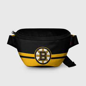 Поясная сумка 3D с принтом BOSTON BRUINS NHL в Рязани, 100% полиэстер | плотная ткань, ремень с регулируемой длиной, внутри несколько карманов для мелочей, основное отделение и карман с обратной стороны сумки застегиваются на молнию | black | boston | bruins | hockey | ice | logo | nhl | sport | usa | бостон | брюинз | логотип | нхл | спорт | хоккей