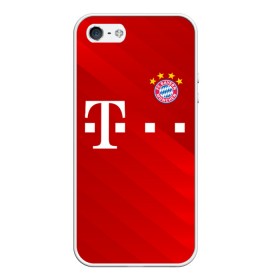 Чехол для iPhone 5/5S матовый с принтом FC Bayern Munchen Форма в Рязани, Силикон | Область печати: задняя сторона чехла, без боковых панелей | Тематика изображения на принте: 