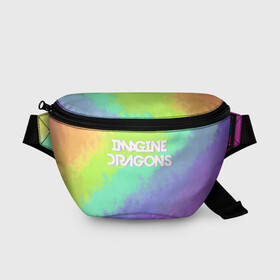 Поясная сумка 3D с принтом IMAGINE DRAGONS в Рязани, 100% полиэстер | плотная ткань, ремень с регулируемой длиной, внутри несколько карманов для мелочей, основное отделение и карман с обратной стороны сумки застегиваются на молнию | dan reynolds | imagine dragons | rock | дэн рейнольдс | рок