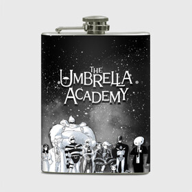 Фляга с принтом The Umbrella Academy в Рязани, металлический корпус | емкость 0,22 л, размер 125 х 94 мм. Виниловая наклейка запечатывается полностью | the umbrella academy | umbrella | академия амбрелла | амбрелла | герб | зонтик