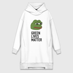 Платье-худи хлопок с принтом Green Lives Matter в Рязани,  |  | black lives matter | blacklivesmatter | pepe | pepe frog | лягушка пепе | пепе | пеппе