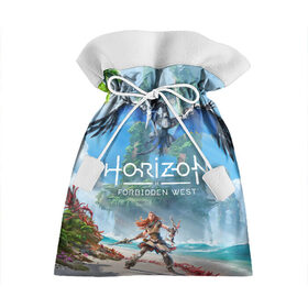 Подарочный 3D мешок с принтом Horizon Forbidden West в Рязани, 100% полиэстер | Размер: 29*39 см | Тематика изображения на принте: aloy | guerrilla games | horizon forbidden west | hunt | zero dawn | горизонт | запретный запад | игры | нулевой рассвет | охота | элой