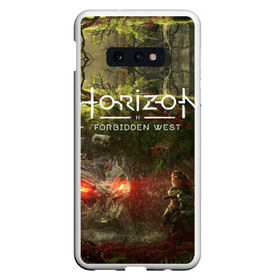 Чехол для Samsung S10E с принтом Horizon Forbidden West в Рязани, Силикон | Область печати: задняя сторона чехла, без боковых панелей | aloy | guerrilla games | horizon forbidden west | hunt | zero dawn | горизонт | запретный запад | игры | нулевой рассвет | охота | элой