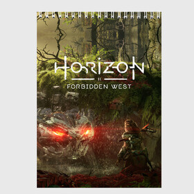 Скетчбук с принтом Horizon Forbidden West в Рязани, 100% бумага
 | 48 листов, плотность листов — 100 г/м2, плотность картонной обложки — 250 г/м2. Листы скреплены сверху удобной пружинной спиралью | aloy | guerrilla games | horizon forbidden west | hunt | zero dawn | горизонт | запретный запад | игры | нулевой рассвет | охота | элой