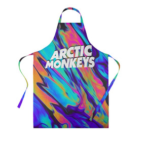 Фартук 3D с принтом ARCTIC MONKEYS в Рязани, 100% полиэстер | общий размер — 65 х 85 см, ширина нагрудника — 26 см, горловина — 53 см, длина завязок — 54 см, общий обхват в поясе — 173 см. Принт на завязках и на горловине наносится с двух сторон, на основной части фартука — только с внешней стороны | alex turner | arctic monkeys | rock | алекс тернер | арктик манкис | рок