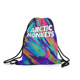 Рюкзак-мешок 3D с принтом ARCTIC MONKEYS в Рязани, 100% полиэстер | плотность ткани — 200 г/м2, размер — 35 х 45 см; лямки — толстые шнурки, застежка на шнуровке, без карманов и подкладки | alex turner | arctic monkeys | rock | алекс тернер | арктик манкис | рок