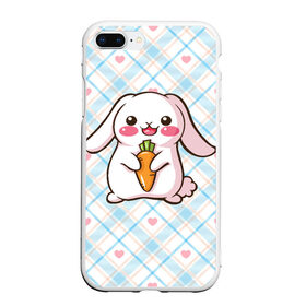 Чехол для iPhone 7Plus/8 Plus матовый с принтом Милый зайка в Рязани, Силикон | Область печати: задняя сторона чехла, без боковых панелей | веган | вегетарианец | животное | зайцы | зайчик | зайчонок | заяц | кролик | кроль | крольчонок | овощи | пушистик