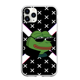 Чехол для iPhone 11 Pro матовый с принтом Pepe в очках EZ в Рязани, Силикон |  | ez | glitch | pepe | pepe frog | pepe в очках | silvername | twitch emout | жабка в очках | крестики