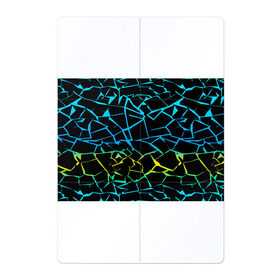 Магнитный плакат 2Х3 с принтом НЕОНОВЫЙ ГРАДИЕНТ в Рязани, Полимерный материал с магнитным слоем | 6 деталей размером 9*9 см | Тематика изображения на принте: геометрия | градиент | лед | молнии | неон | пестрый | полосы | разлом | синий | спортивный | стекло | текстура