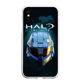 Чехол для iPhone XS Max матовый с принтом Halo Infinite в Рязани, Силикон | Область печати: задняя сторона чехла, без боковых панелей | fp | halo | halo infinite | master chief | microsoft | skull | игра | мастер чиф | сияние | спартанец 117 | череп | шутер