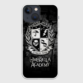 Чехол для iPhone 13 mini с принтом Академия Амбрелла в Рязани,  |  | the umbrella academy | umbrella | академия амбрелла | амбрелла | герб | зонтик | комиксы