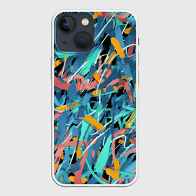 Чехол для iPhone 13 mini с принтом Яркие краски в Рязани,  |  | brushstroke | lines | paint | живопись | импрессионизм | краски | линии | мазки | потерялся | экспрессионизм