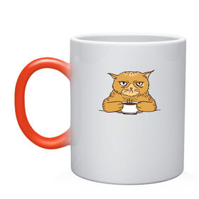 Кружка хамелеон с принтом Grumpy Cat Coffee в Рязани, керамика | меняет цвет при нагревании, емкость 330 мл | cat | coffee | grumpy | hot | kitten | kitty | pussycat | ароматный | горячий | грампи | злой | киса | кот | котик | котэ | кофе | кофеек | кошка | кружка | милый | не выспался | недовольный | прикол | сердитый | сонный | чашка