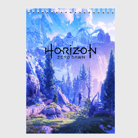 Скетчбук с принтом Horizon Zero Dawn в Рязани, 100% бумага
 | 48 листов, плотность листов — 100 г/м2, плотность картонной обложки — 250 г/м2. Листы скреплены сверху удобной пружинной спиралью | aloy | antasy girl | art | artwork | digital art | fantasy | horizon | horizon: zero dawn | landscape | tallneck | warrior fantasy | weapon | zero dawn