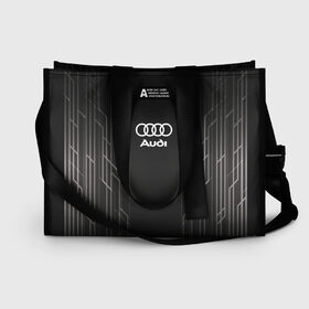 Сумка-шоппер 3D с принтом AUDI в Рязани, 100% полиэстер | застегивается на металлическую кнопку; внутренний карман застегивается на молнию. Стенки укреплены специальным мягким материалом, чтобы защитить содержимое от несильных ударов
 | audi | auto | sport | авто | автомобиль | автомобильные | ауди | бренд | марка | машины | спорт