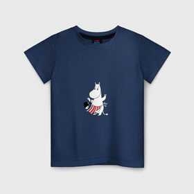 Детская футболка хлопок с принтом Муми-мама в Рязани, 100% хлопок | круглый вырез горловины, полуприлегающий силуэт, длина до линии бедер | moomins | муми мама | муми тролли