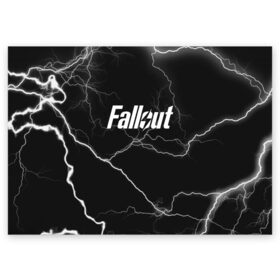 Поздравительная открытка с принтом FALLOUT в Рязани, 100% бумага | плотность бумаги 280 г/м2, матовая, на обратной стороне линовка и место для марки
 | Тематика изображения на принте: bethesda | bethesda game studios | fallout | fallout 4 | game | vault   tec | vault boy | игры | постапокалипсис | убежище 101