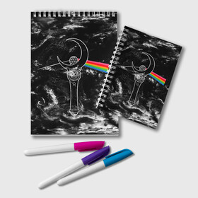 Блокнот с принтом Dark Side of the Moon Stick в Рязани, 100% бумага | 48 листов, плотность листов — 60 г/м2, плотность картонной обложки — 250 г/м2. Листы скреплены удобной пружинной спиралью. Цвет линий — светло-серый
 | anime | japan | manga | pink floyd | sailor moon | аниме | девочка | девушка | луна | лунная призма | манга | сейлор мун | сэйлор мун | япония