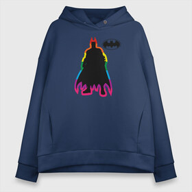 Женское худи Oversize хлопок с принтом Rainbow Batman в Рязани, френч-терри — 70% хлопок, 30% полиэстер. Мягкий теплый начес внутри —100% хлопок | боковые карманы, эластичные манжеты и нижняя кромка, капюшон на магнитной кнопке | batman | dc pride | justice league | pride | vdosadir | бэтмен | лига справедливости | прайд | радуга