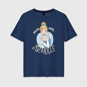 Женская футболка хлопок Oversize с принтом Золушка в Рязани, 100% хлопок | свободный крой, круглый ворот, спущенный рукав, длина до линии бедер
 | cinderella | disney princess | vdkimel | золушка