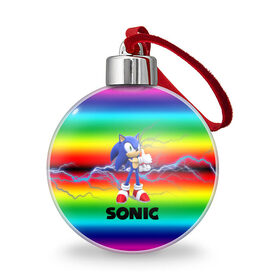 Ёлочный шар с принтом SONIC RAINBOW в Рязани, Пластик | Диаметр: 77 мм | hedgehog | metal sonic | silver | silver the hedgehog | sonic | sonic boom | sonic the hedgehog | ёж сонник | игры | соник | фильмы