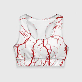 Женский спортивный топ 3D с принтом Сосуды в Рязани, 82% полиэстер, 18% спандекс Ткань безопасна для здоровья, позволяет коже дышать, не мнется и не растягивается |  | Тематика изображения на принте: абстрактные | алые | артерии | вены | ветки | волны | врач | гроза | доктор | красные | кровавый | кровь | линии | медик | медицинские | молния | мышцы | нити | паутина | полосы | сердце | сетка | сосуды
