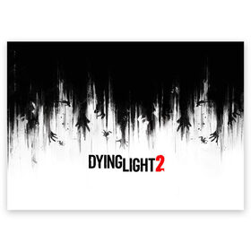 Поздравительная открытка с принтом Dying Light 2 в Рязани, 100% бумага | плотность бумаги 280 г/м2, матовая, на обратной стороне линовка и место для марки
 | 2 | 2021 | dying light | light | logo | techland | игра | красный | кровь | лого | логотип