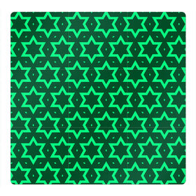 Магнитный плакат 3Х3 с принтом Звезда Давида в Рязани, Полимерный материал с магнитным слоем | 9 деталей размером 9*9 см | Тематика изображения на принте: вертикальный рисунок | звезда | звезда давида | звёзды | звезды давида | зеленый | зеленый узор | светлый | тёмный | узор