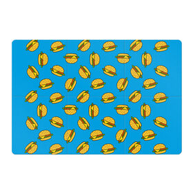 Магнитный плакат 3Х2 с принтом БУРГЕРЫ в Рязани, Полимерный материал с магнитным слоем | 6 деталей размером 9*9 см | food | pattern | бургеры | еда | паттерн