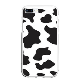 Чехол для iPhone 7Plus/8 Plus матовый с принтом COW PRINT в Рязани, Силикон | Область печати: задняя сторона чехла, без боковых панелей | Тематика изображения на принте: animals | cow | cow print | корова | коровий принт