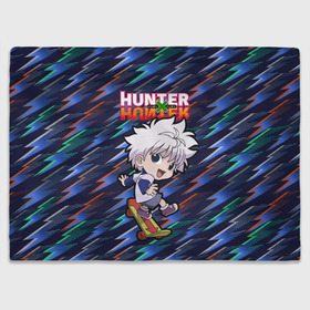 Плед 3D с принтом Киллуа Hunter x Hunter в Рязани, 100% полиэстер | закругленные углы, все края обработаны. Ткань не мнется и не растягивается | Тематика изображения на принте: anime | hunter | hunter x hunter | killua | zoldyck | аниме | зодиак | охотник | охотники