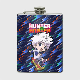 Фляга с принтом Киллуа Hunter x Hunter в Рязани, металлический корпус | емкость 0,22 л, размер 125 х 94 мм. Виниловая наклейка запечатывается полностью | anime | hunter | hunter x hunter | killua | zoldyck | аниме | зодиак | охотник | охотники