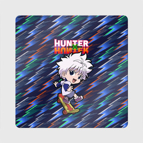 Магнит виниловый Квадрат с принтом Киллуа Hunter x Hunter в Рязани, полимерный материал с магнитным слоем | размер 9*9 см, закругленные углы | Тематика изображения на принте: anime | hunter | hunter x hunter | killua | zoldyck | аниме | зодиак | охотник | охотники