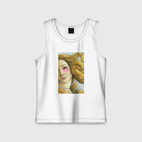 Детская майка хлопок с принтом The Birth of Venus в Рязани,  |  | art | birth | botticelli | choker | eye | lashes | makeup | patch | sandro | venus | боттичелли | венера | венеры | глаза | живопись | жизнь | искусство | макияж | патчи | ресницы | рождение | сандро | чокер