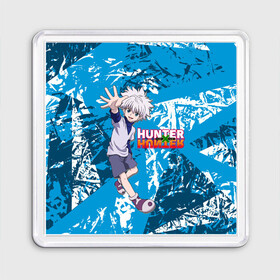 Магнит 55*55 с принтом Киллуа Hunter x Hunter в Рязани, Пластик | Размер: 65*65 мм; Размер печати: 55*55 мм | Тематика изображения на принте: anime | hunter | hunter x hunter | killua | zoldyck | аниме | зодиак | охотник | охотники