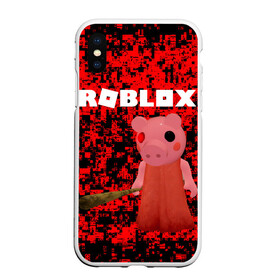 Чехол для iPhone XS Max матовый с принтом Roblox piggy Свинка Пигги в Рязани, Силикон | Область печати: задняя сторона чехла, без боковых панелей | game | gamer | logo | minecraft | piggi | roblox | simulator | игра | конструктор | лого | пигги | свинья | симулятор | строительство | фигура