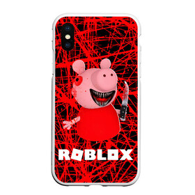 Чехол для iPhone XS Max матовый с принтом Roblox piggy Свинка Пигги в Рязани, Силикон | Область печати: задняя сторона чехла, без боковых панелей | game | gamer | logo | minecraft | piggi | roblox | simulator | игра | конструктор | лого | пигги | свинья | симулятор | строительство | фигура