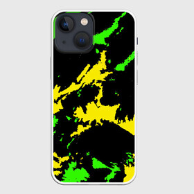 Чехол для iPhone 13 mini с принтом Желто зеленый в Рязани,  |  | casual | neon | pattern | абстрактный | брызги | граффити | грязь | зелень | камуфляж | кислотный | краска | красочный | мазки | маскировка | милитари | неоновый | отпечаток | пятна | пятнистый | разноцветный