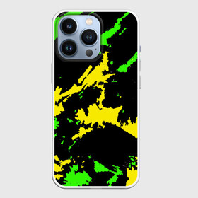 Чехол для iPhone 13 Pro с принтом Желто зеленый в Рязани,  |  | casual | neon | pattern | абстрактный | брызги | граффити | грязь | зелень | камуфляж | кислотный | краска | красочный | мазки | маскировка | милитари | неоновый | отпечаток | пятна | пятнистый | разноцветный