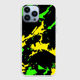 Чехол для iPhone 13 Pro Max с принтом Желто зеленый в Рязани,  |  | casual | neon | pattern | абстрактный | брызги | граффити | грязь | зелень | камуфляж | кислотный | краска | красочный | мазки | маскировка | милитари | неоновый | отпечаток | пятна | пятнистый | разноцветный