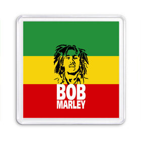 Магнит 55*55 с принтом Bob Marley в Рязани, Пластик | Размер: 65*65 мм; Размер печати: 55*55 мм | Тематика изображения на принте: bob | bob marley | движение | музыка | рэгги | свобода | стиль | счастье | ямайка