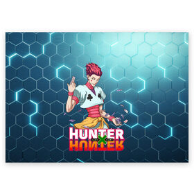 Поздравительная открытка с принтом Хисока Hunter x Hunter в Рязани, 100% бумага | плотность бумаги 280 г/м2, матовая, на обратной стороне линовка и место для марки
 | Тематика изображения на принте: anime | hunter | hunter x hunter | zoldyck | аниме | зодиак | охотник | охотники | хисока