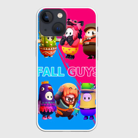 Чехол для iPhone 13 mini с принтом Fall Guys: ultimate knockout в Рязани,  |  | Тематика изображения на принте: baby | gordon freeman | scout | stars | vs | аниме | битва | велоцираптор | волк | герои | голубь | девочкам | детям | динозавр | звезды | кактус | королевская | красочный | логотипы игр | милые | неоновый | няшные | птица