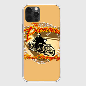 Чехол для iPhone 12 Pro с принтом Hoosier Motorcycling в Рязани, силикон | область печати: задняя сторона чехла, без боковых панелей | Тематика изображения на принте: motorcycle | байкеры | мотоциклы | пионеры